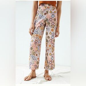 NWT Anthropologie Multicolor Floral Wide Leg Patterned Pants 4